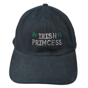 Christine Alexander Irish Princess Black Baseball Cap One Size Rhinestone Hat